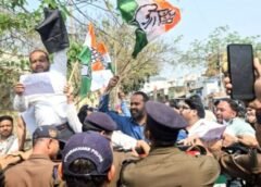 केन्द्रीय गृहमंत्री अमित शाह को काले झंड़े दिखाने जा रहे कांग्रेसी गिरफ्तार